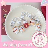 Lucky Cat Keychain Cute Creative Pendant Car Key Bag Charm /Gantungan Kucing Bertuah Kreatif Hiasan 