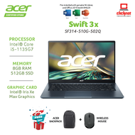 ACER SWIFT 3X SF314-510G-502Q (i5-1135G7 | 8GB, 512GB SSD, Intel Iris Xe Max Graphics, 14″ FHD, BLUE-W10)