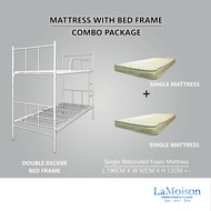 Lamoison SET Double Decker Bed Frame With 2 Mattress  Single Mattress  mKatil Double Decker  Tilam B