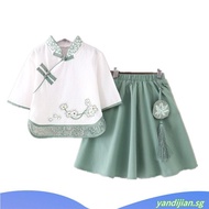 Summer New Chinese Style Tang Costume Han Costume Antique Small Girls and Teen Girls Three-Quarter S