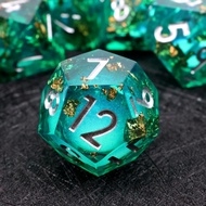 Polyhedral RPG Dice DND Gift Sharp Edge Dice Handmade Resin DND Dice Set for Role Playing Table Game