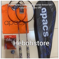 Ready Apacs Badminton Racket Super Series Master 38 Lbs +Tas+Senar+Grip+ Best Shirt