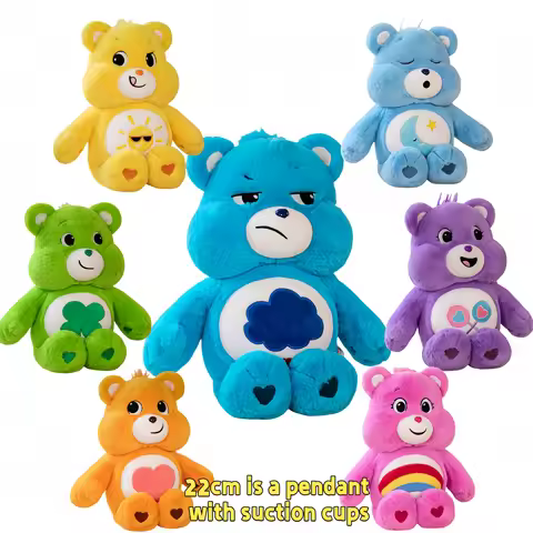 Angry Rainbow Bear Plush Toys Lovely Care Bears Plushie Toys Stuffed Dolls Homdecor Teddy Bear Sleep