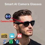500W AI Smart Glasses For Outdoor Cycling 1080P Bluetooth Call Playing Music Smart Glasses Built-in 