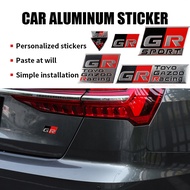 1pcs 3D GR Badge Emblem Metal Car Side Fender Body Sticker Auto Accessories For Toyota GR TRD Corolla Yaris Rav4 Auris Camry Chr