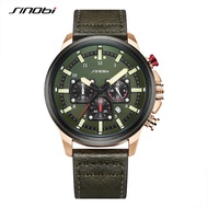 SINOBI Brand Watch Men Leather Sports Watches Men's Army Military Quartz Wristwatch Chronograph Male Clock Relogio Masculino SYUE