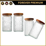 (FOREVER PREMIUM) Glass Storage Jars Cereal Container For Cupboard Shelf Keep Fresh Food Container w