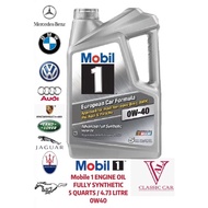( 100% ORIGINAL ) MOBIL 1 ADVANCED 0W40 SN FULLY SYNTHETIC ENGINE OIL 5 QUARTS / 4.73 LITRE ( MADE I