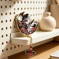 Peruere Father Arlecchino Fatui Harbinger Dark Gothic Rose Chess Piece Dangle Pin Brooch Metal Ename