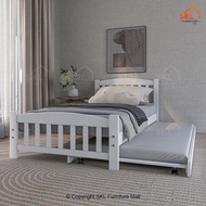 MARA Solid Wooded Beddframe / Bedframe / Katil Kayu / Pullout Bed / Katil Bujang