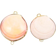 OUNONA 2pcs Seashell Jewelry Boxes with Gold Trim, Natural Shell Mini Ring Holder and Earring Organi