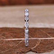 Igi Certificate Cvd HPHT Lab Grown 1.3mm Diamond 14k/18k Solid Gold Full Eternity Wedding Band Ring 