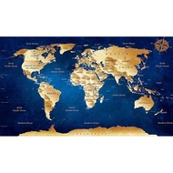 5D Diamond Painting DIY Set Full Circle Diamond World Map Handmade Home Decoration