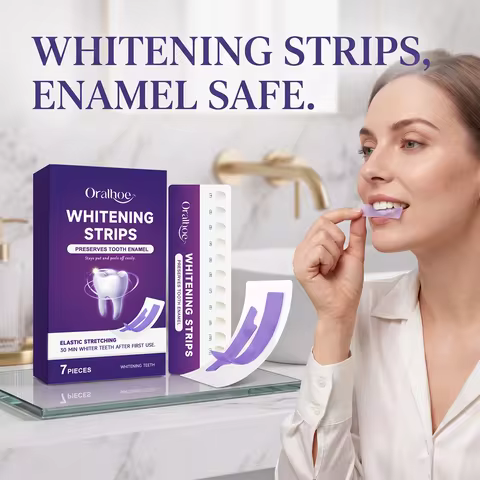 Purple Teeth Whitening Strips Gentle Formula Enamel Safe Stain Removal Sensitive Teeth Care Bleachin