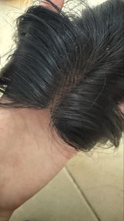 黑色假髮頭頂補髮片50%係真髮