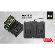 J&E WORX CHARGER WA3927 DUAL PORT CHARGER 20V 2.0AH ~ 6.0AH WU~SERIES  MODEL WU388 WU380.4 WU179 WU1