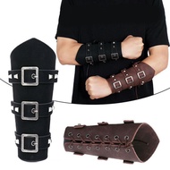 Punk Hip Hop Cosplay Leather Armor Arm Viking Bangles Pirate Knight Gauntlet Wristband Bracer Access