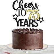 Lgaiehjc Happy 75th Birthday Cake Toppers- Cheers to 75 Years/Level 75 Unlocked, Pick 75 Loved cake 
