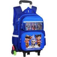 Trolley School Bag Primary School 2 or 6 Wheel Detachable Kids Roller Bag Boy Kids Beg Sekolah Roda 