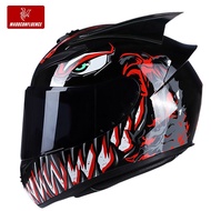 Motorcycle Cycling Helmet Cap Men Women Winter Full-Face Helmet Off-Road Helmet Cyberpunk Mask Horn 