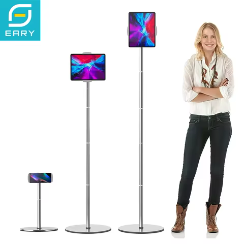 Eary Tablet Floor Stand Height Adjustable Overhead Bed Phone Tablet Holder Fits 4.7-12.9"inch for iP