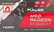 VGA  SAPPHIRE PULSE AMD RADEON RX 6600 XT - 8GB GDDR6  มือสอง As the Picture One