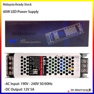 60W LED Power Supply LED Strip Driver 12V Power Adapter 5A Input 110v-240V for LED Modules