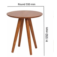 GHG MAYA Round Wooden Coffee Table / End Table / Side Table / Accent Table (Dirty Oak)