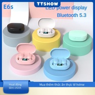 Hot-selling E6s Wireless Bluetooth Headset Macaron Digital Display Earbuds Sports Game Headset Facto