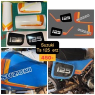 สติ๊กเกอร์ ถังน้ำมัน กระเป๋าข้าง Suzuki TS 125 ERZ ต้องการเปลี่ยนสีแจ้งทางแชท...