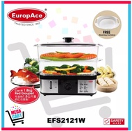 EuropAce 2 Tier (2 in 1) 12L Large Capacity Food Steamer EFS2121W | EFS 2121W (1 Year Warranty)