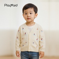 Boy Cardigan - Tiny Sailboats (Beige)