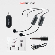 TOP PRODUK Mic Imam Masjid Terbaik Tanpa Kabel / TaffSTUDIO Wireless Microphone 2.4G Headset 2 PCS w