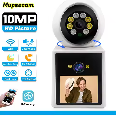 Video-Call WIFI Surveillance Camera 10MP Dual Lens Wireless 360 Security Wi-Fi Cameras 2-Way Audio&V