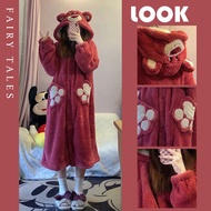 Ruo Bei Xuan Ruo Bei Xuan ชุดนอนรูปหมีสตรอเบอรี่ชุดนอนสุนัขซินนามอนสำหรับผู้หญิงชุด Pakaian Rumahan