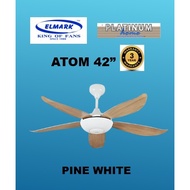Elmark Ceiling Fan I ATOM Size 42 Inch I Remote Control I Pine White Colour