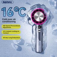 REMAX 200 Speed Semiconductor Handheld Fan Cooling Digital Display Turbo Fan Rechargeable 200 gears 