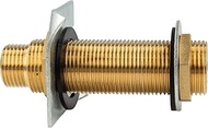 tecuro Wall feed-through, G 1/2 x G 3/4 inch, length 130 mm, with claw plate, blank brass CW617N, 48