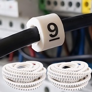 2-1Sets 500Pcs White Cable Marking Label - PVC Line Marker - 0 to 9 Number - 2 Sizes - Cable Sleeves