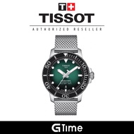 [Official Tissot Warranty] Tissot T120.407.11.091.00 Men's Seastar 1000 Powermatic 80 Green Dial Watch T1204071109100
