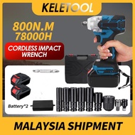 800N.M Brushless Cordless Electric Impact Wrench 1/2 inch Power Tools Battery Compatible Makita 18V Battery