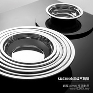 Dish 304 Stainless Steel Plate Tableware Round Plate Soup Plate Plate Food Grade Dinner Plate Dish G