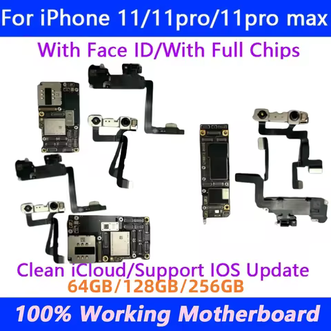 Free iCloud For IPhone 11 Pro Max Motherboard With Face ID Support Update Full Chips Working Unlocke