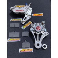 CALIPER PACKAGE SET BRACKET SATRIA HIU lumba lumba 2-STROKE 300 MM BIGPOT 2-stroke 2t 4 PISTON 2 PIS