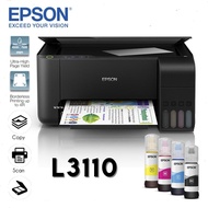 READY STOCK PRINTER EPSON L3110 L3210 L3150 WITH 4 COLOUR ORIGINAL INK