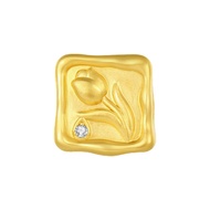 CTS 24k 999 Solid Gold Diamond Tulip Butterfly Love Rose Charm Bracelet Luminous Enamel DIY Fashion 