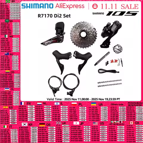 Shimano Di2 105 R7170 Electronic Part Hydraulic Disc Brake Set Front Derailleur R7150 2x12s RD-R7150