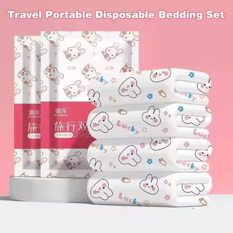 Hotel Use Disposable Bedding Set 3 4 PCS Extra Thick Nonwoven Sheets Duvet Cover Hygienic Convenient