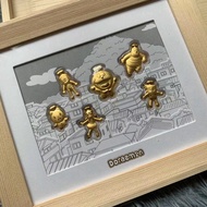 Souvenir Cartoon Jingle Cat Gold 999 Pure Gold Doraemon Phase Gold Coin Doraemon Family Portrait Ornaments Souvenir Gifts