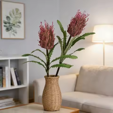 29.5 Inch Artificial Banksia Protea Leucadendron Faux Flowers Home Decor Ramadan Wedding Display Com